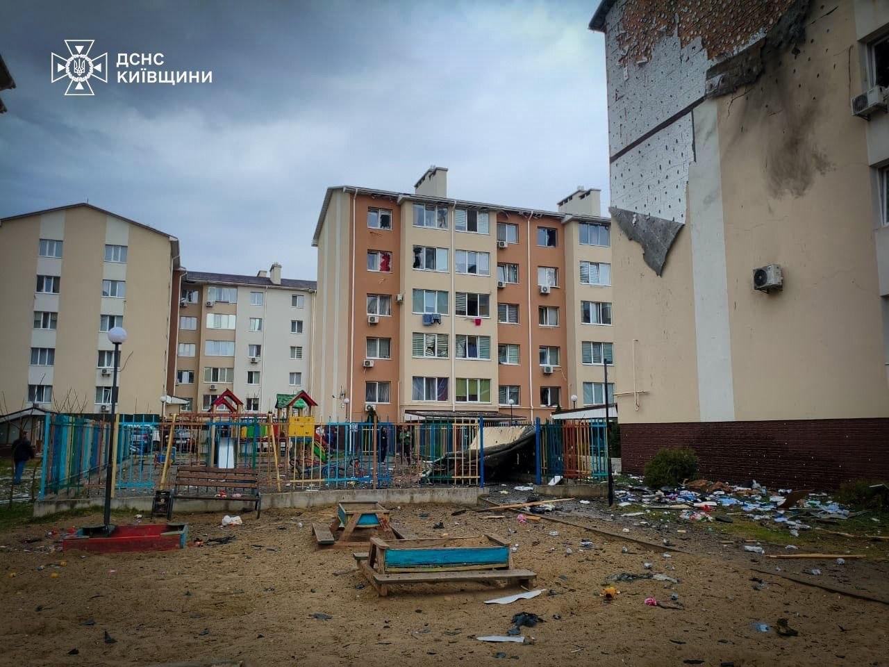 Russian drone hits residential building in Obukhiv near Kyiv